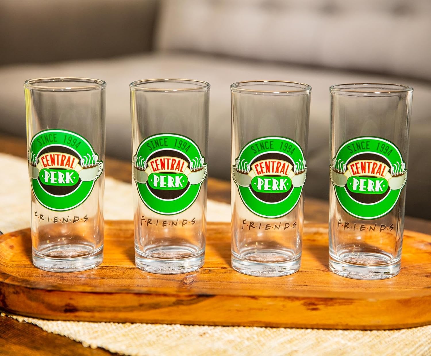 Silver Buffalo Friends Central Perk NYC 4pc. Tumbler Glass Set, 10 Ounces