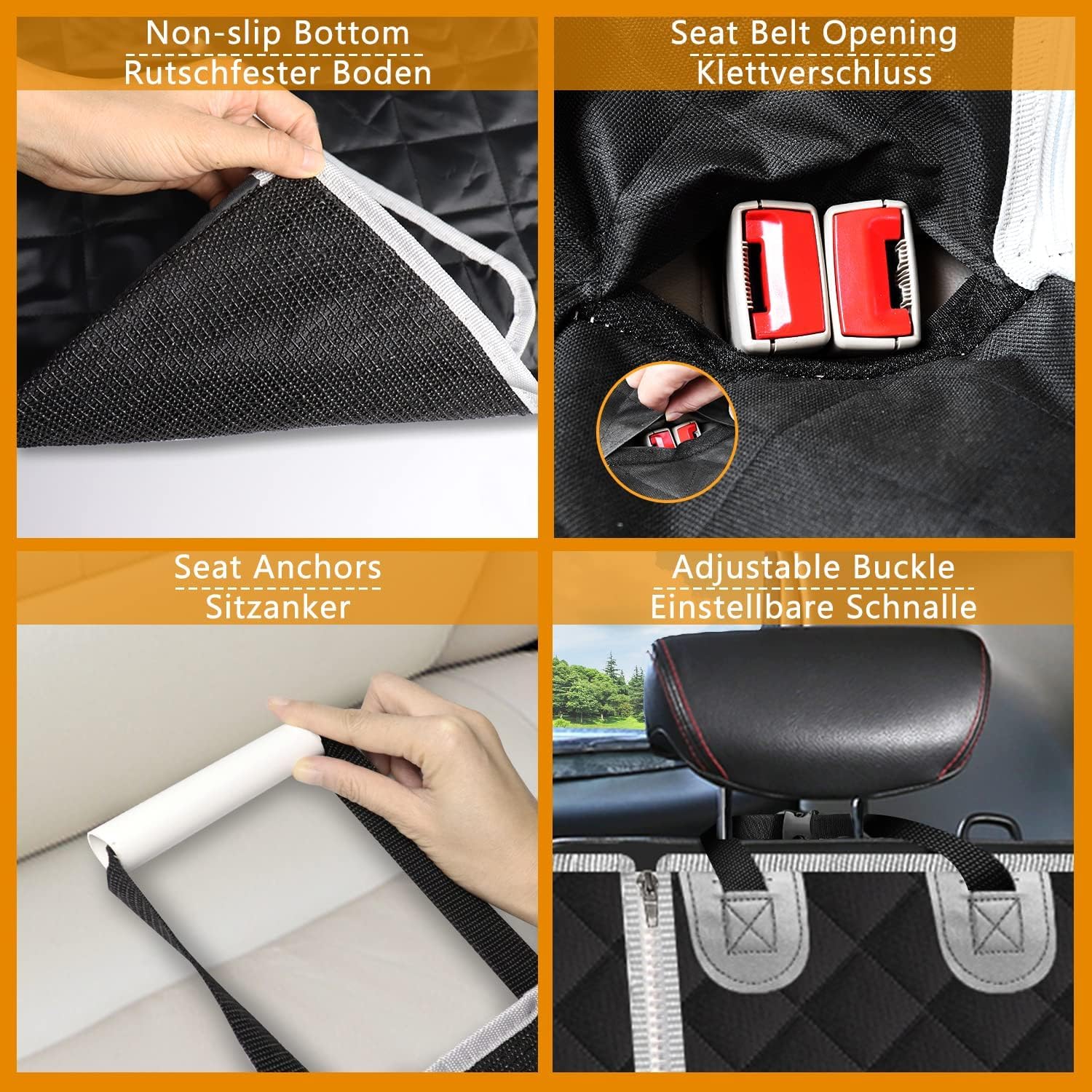 Funda para Asiento de Coche para Dacia Duster II (AB 2017), Funda Perros Coche Cubierta de Asiento para Mascota Protector Completo Asiento Trasero