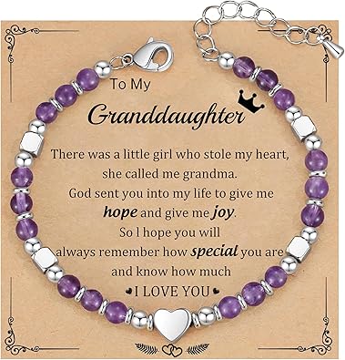 Christmas Gifts for Women, Stocking Stuffers for Teens Beaded Bracelets for Women Gifts for Mom Christmas Gift Mothers Day Gift for Grandma Daughter Bonus Mom Nature Stone Bead Bracelet Graduation Jewelry for Her 2026