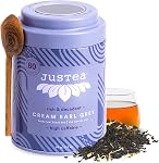 JusTea CREAM EARL GREY | Loose Leaf Black Tea | Recyclable Refill Pouch | 40+ Cups (90g) | High Caffeine | Award-Winning | Fair Trade | Non-GMO