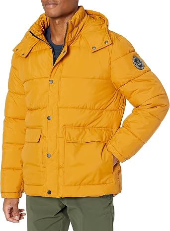HFX Men's Puffer Jacket with Hood 