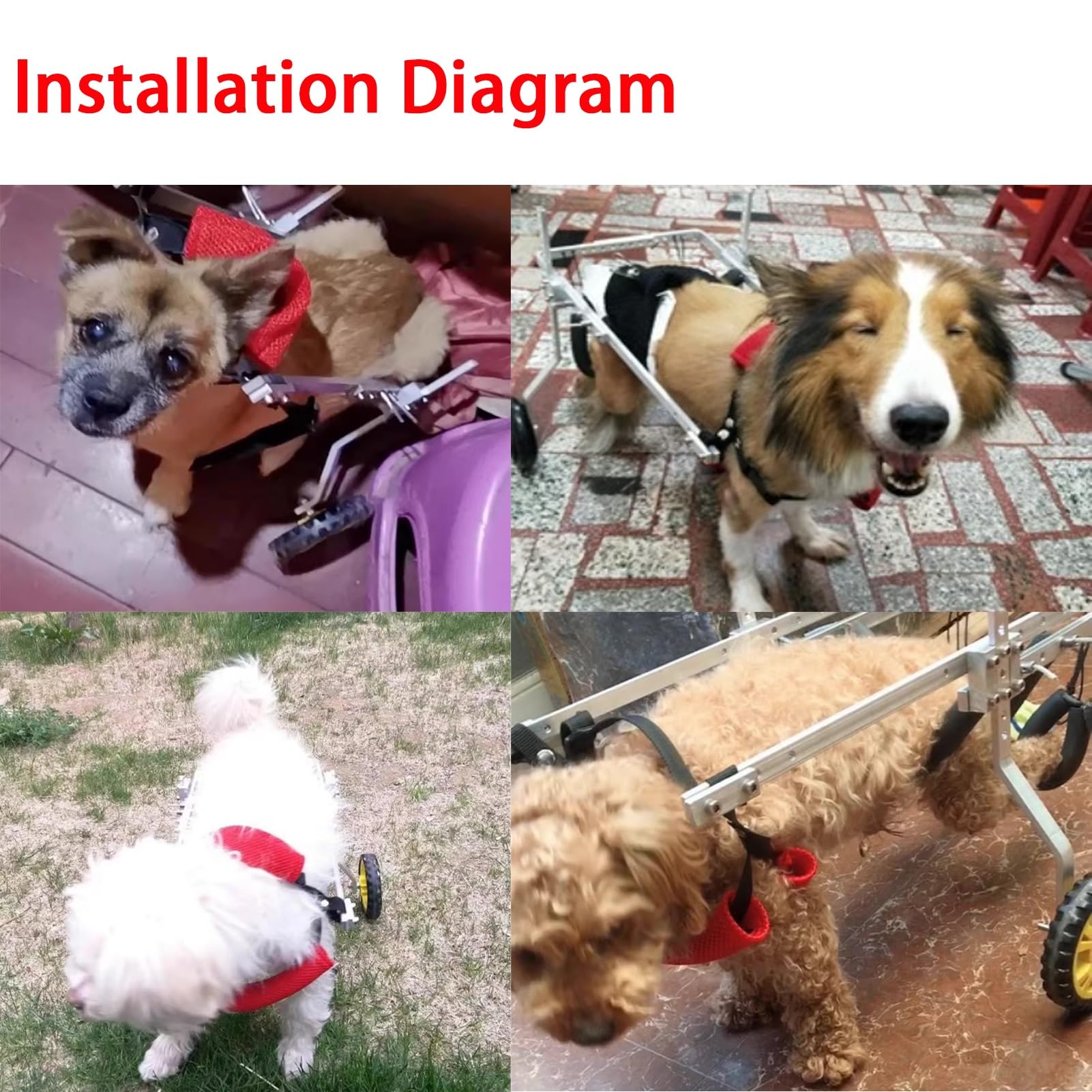 Rollstuhl-Hilfe, für Hunde und Katzen, mit Rädern, Hebehilfen für Behinderte, Größe XS (breit)