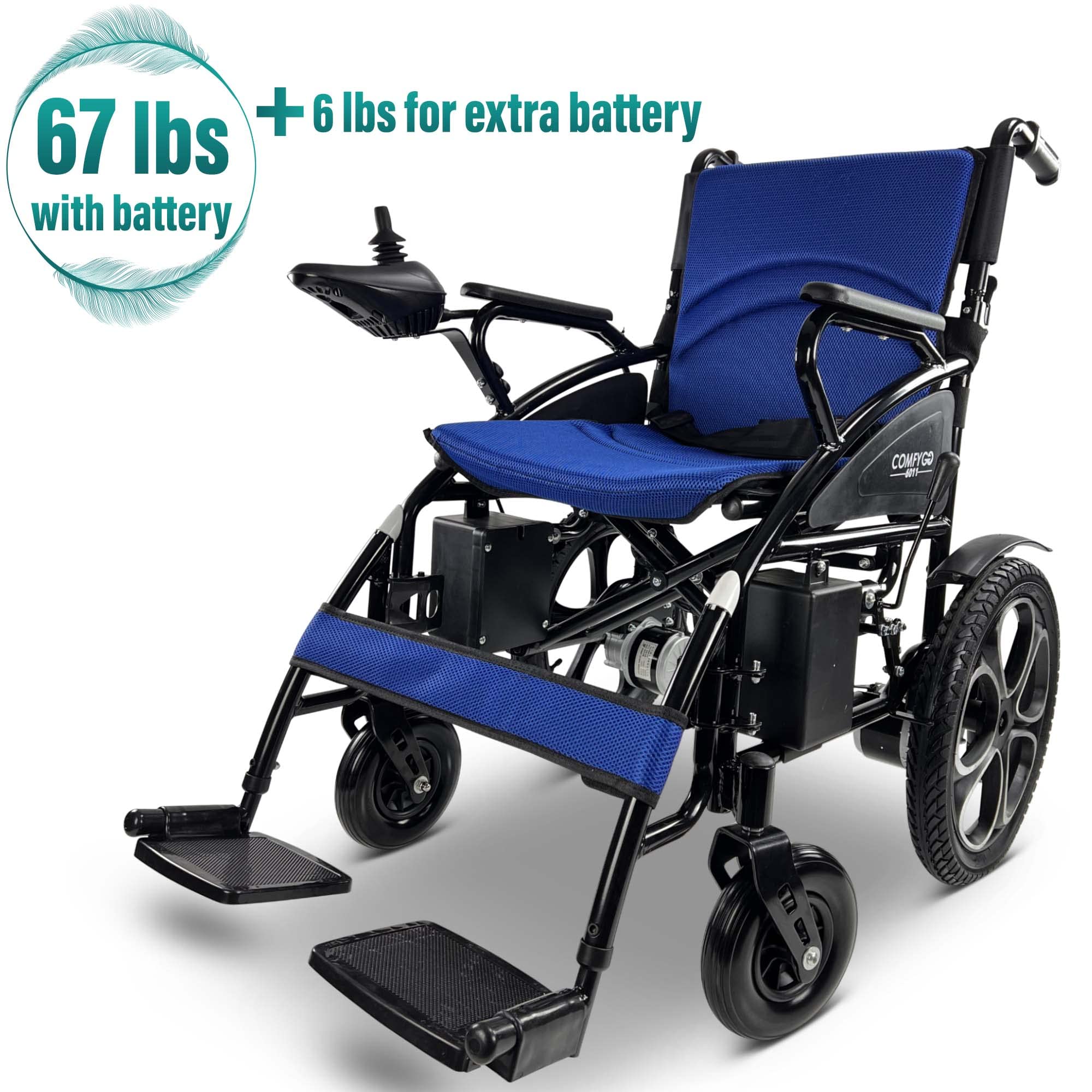 MALISA Portable Electric Wheelchair for Adults, Foldable Dual Motorized