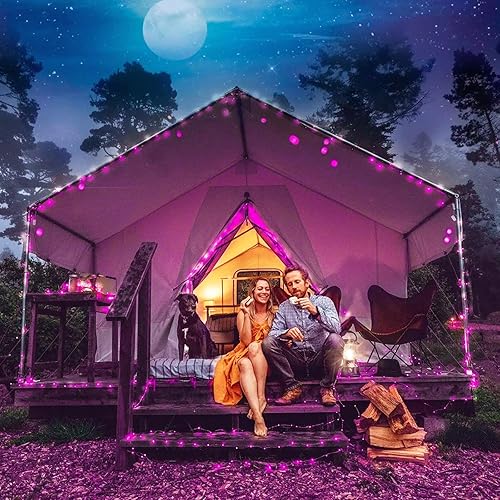 Miniatura 6 de JMEXSUSS Luces solares rosas de decoración para el día de San Valentín, 100 luces LED de hadas solares rosas, paquete de 2 unidades cada una de 33