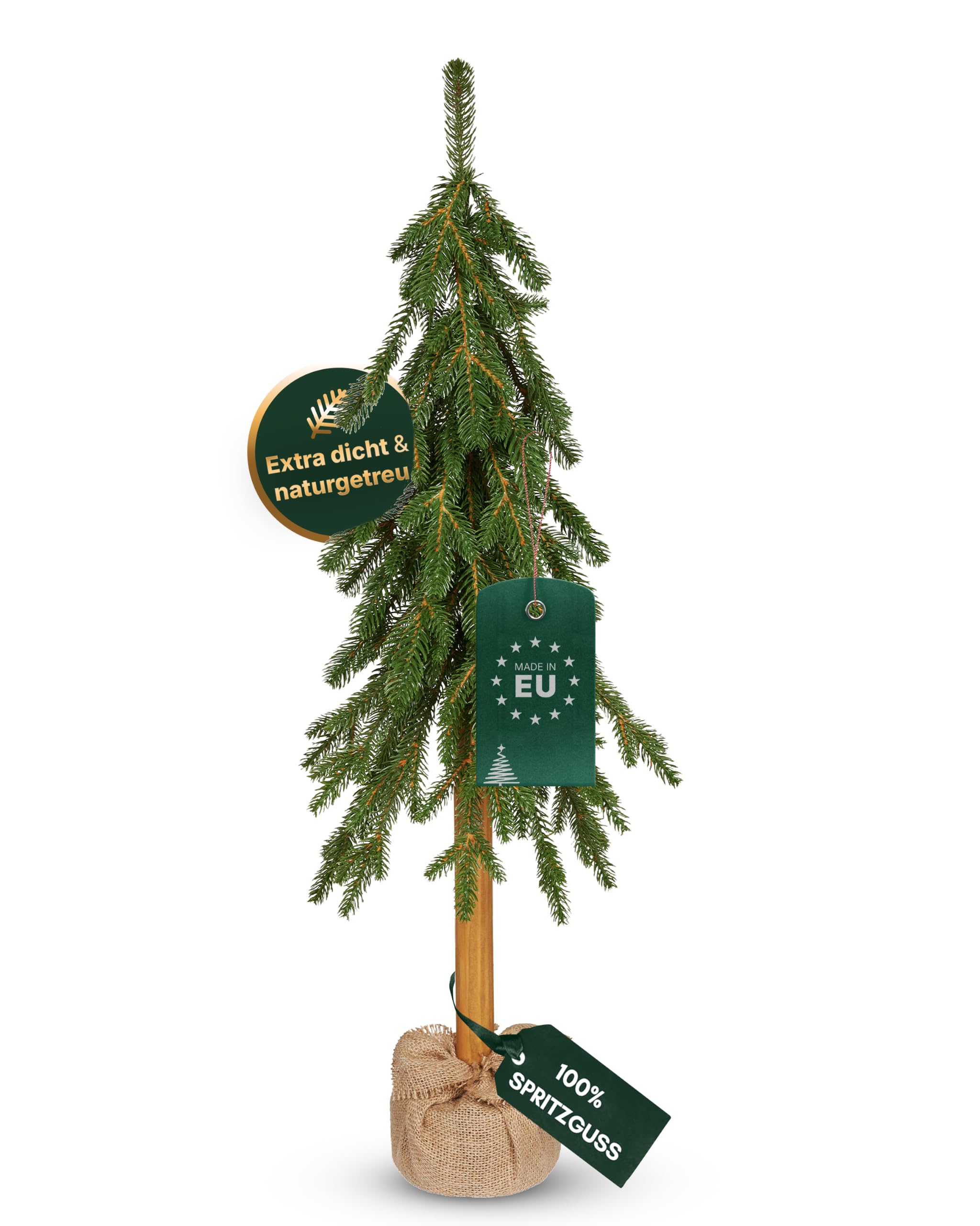 TreesHouse Weihnachtsbaum Uppsala Klein 65cm, FSC-Holzständer, grün
