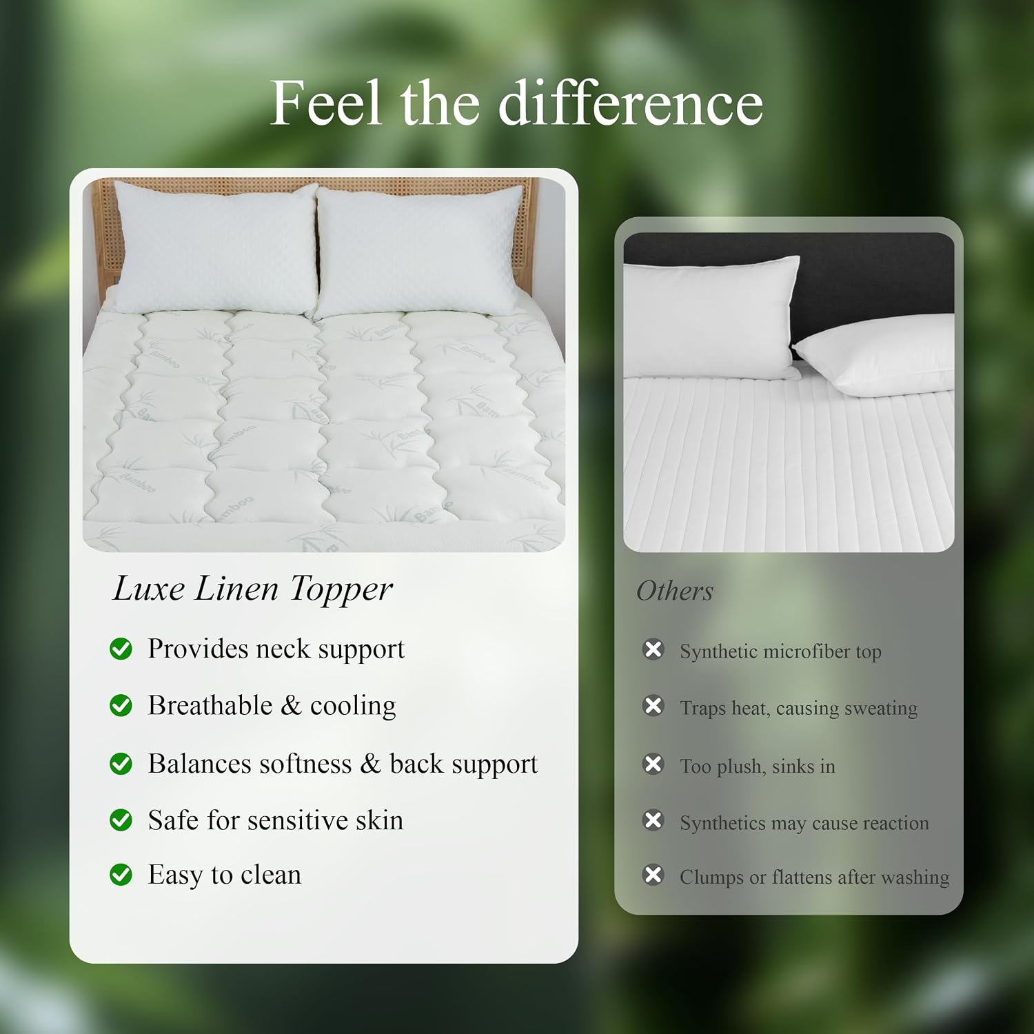 Mattress Topper Twin XL Size - Viscose Made from Bamboo Twin Extra Long Bed Ultra Soft Breathable Thick Mattress Pad for Back Pain Relief - Naturally Cooling for Hot Sleepers, 8-21'' Deep Pocket