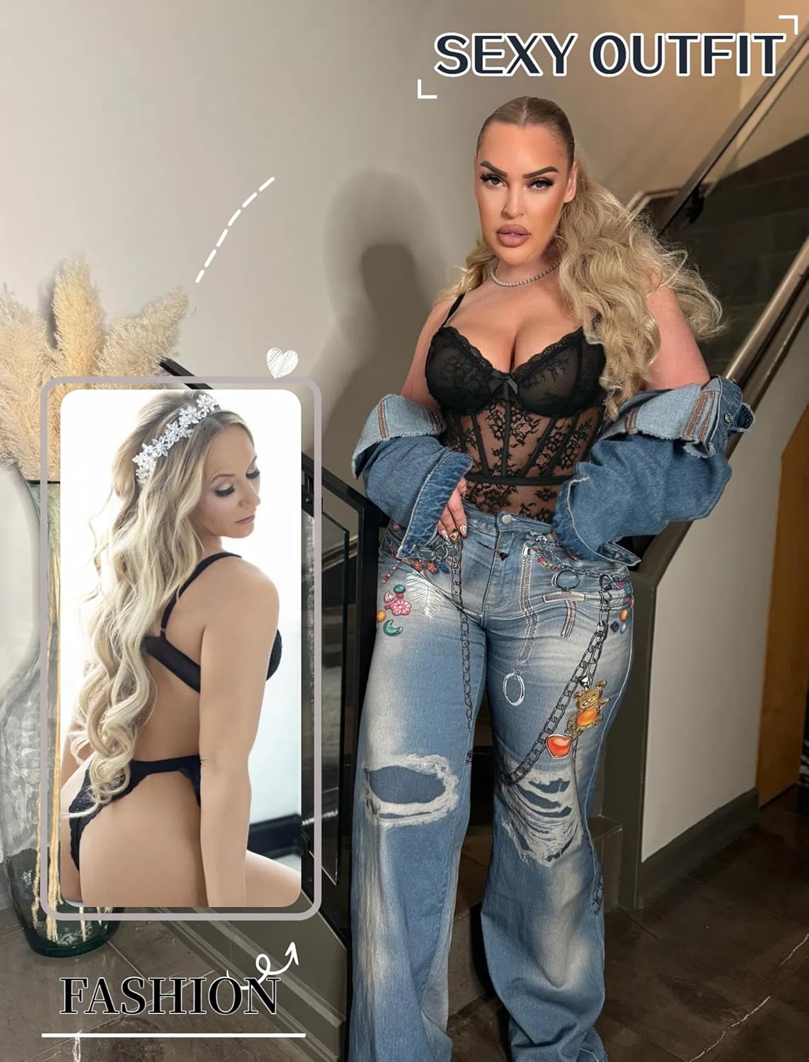 Avidlove Women Teddy Lingerie Deep V Lace Bodysuit Lingerie One Piece Mini Babydoll Satiny Side Bow - Image 2