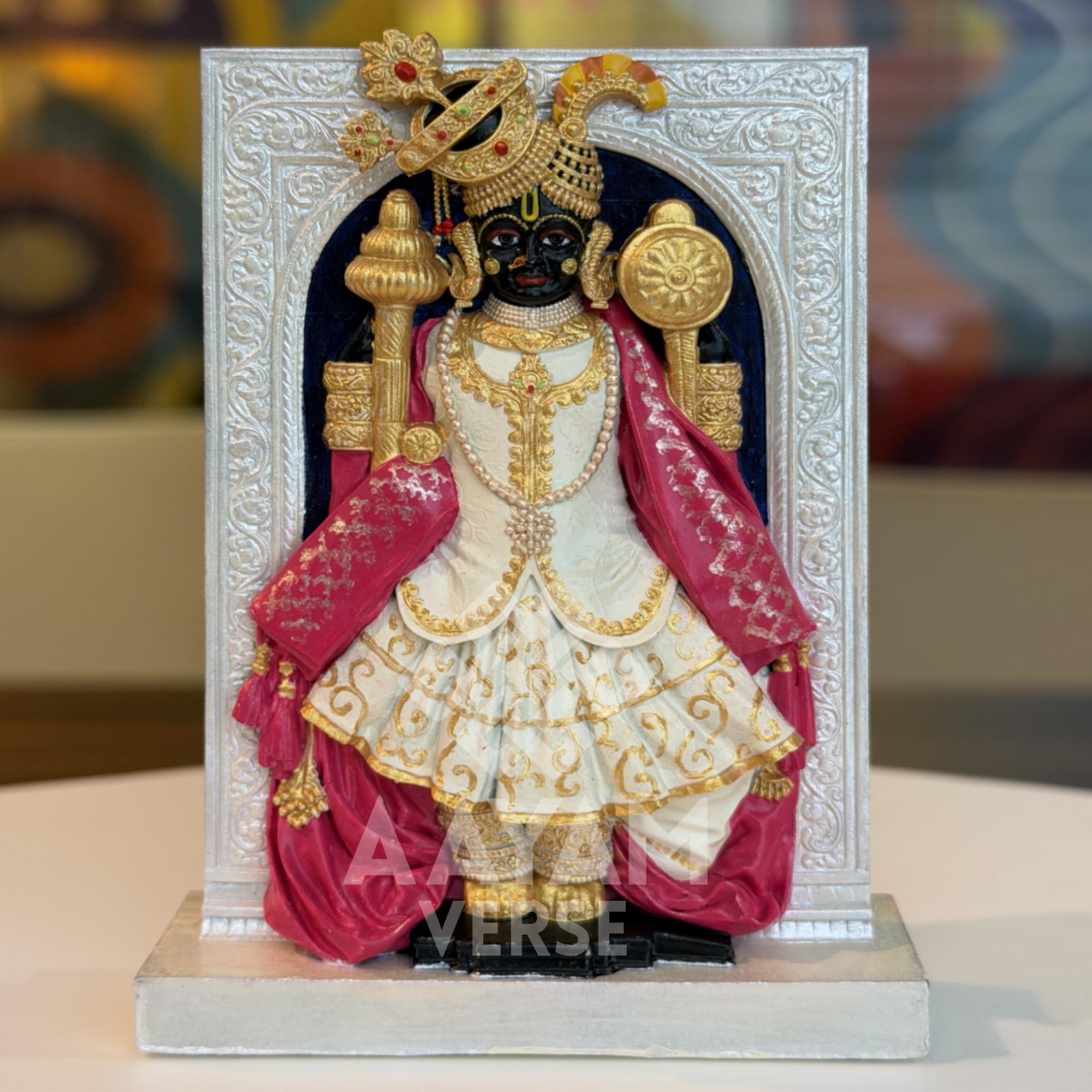 Rajadhiraj Dwarkadhish Krishna Idol – Multicolor UV Resin Murti for Home Temple, Car Dashboard & Spiritual Decor (Premium Finish)-image-46