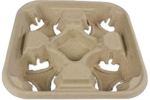 Boardwalk Disposable Kraft Cup Carrier, Four Cup Capacity