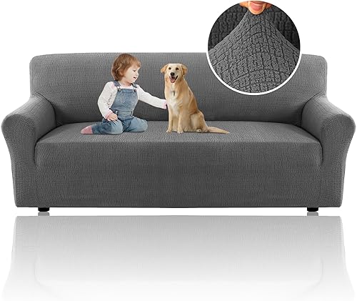 H.VERSAILTEX Fundas de sofá jacquard para sofás de 3 cojines, 1 pieza, fundas elásticas para sofá, protector de muebles antideslizantes, suaves y