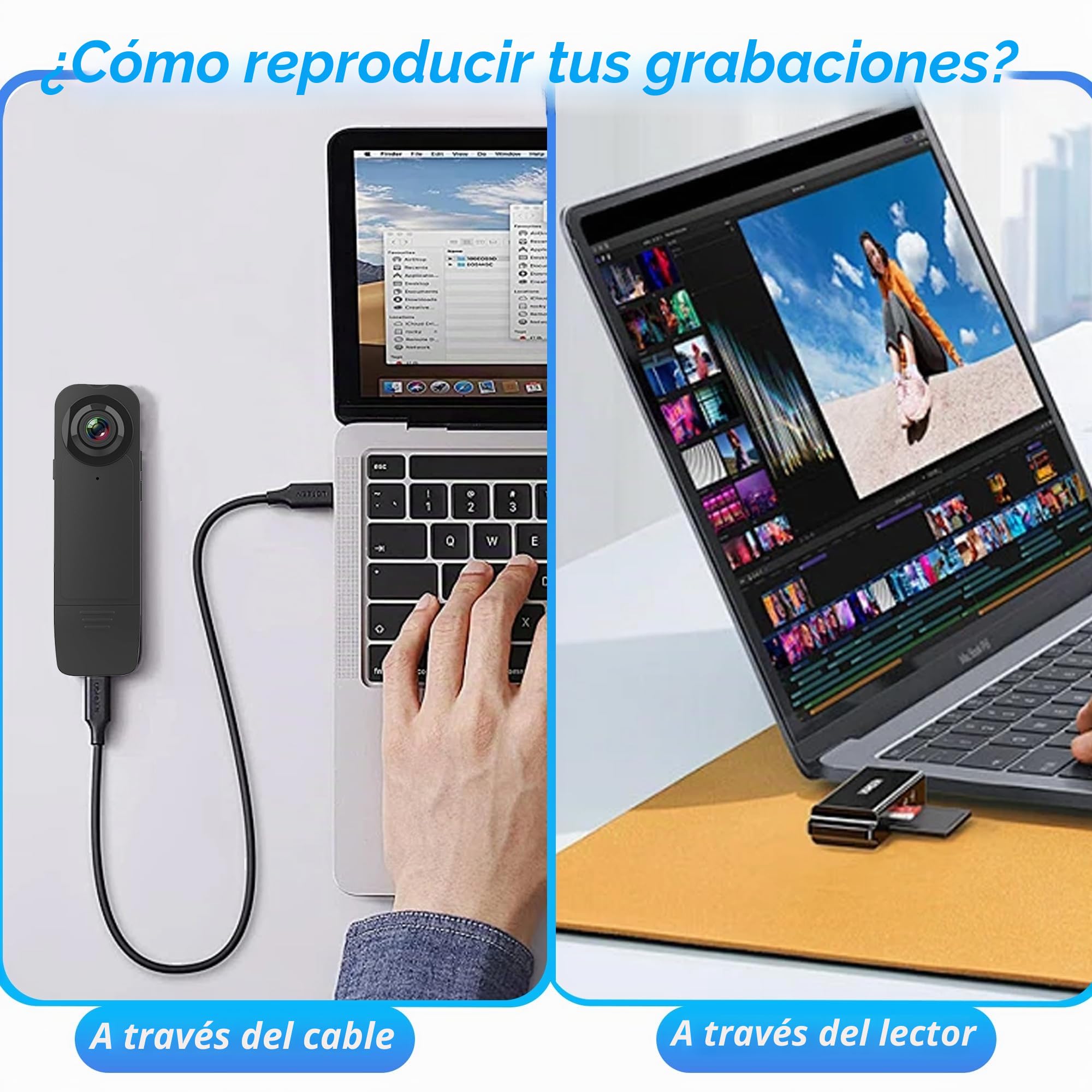 Mini Cámara Corporal con Grabación de Audio y Video - Pequeña Cámara POV 1080P con Tarjeta de 64G - Cámaras Personales Portátiles y Usables para Grabación DV - Cámara Nocturna para Seguridad, Trabajo