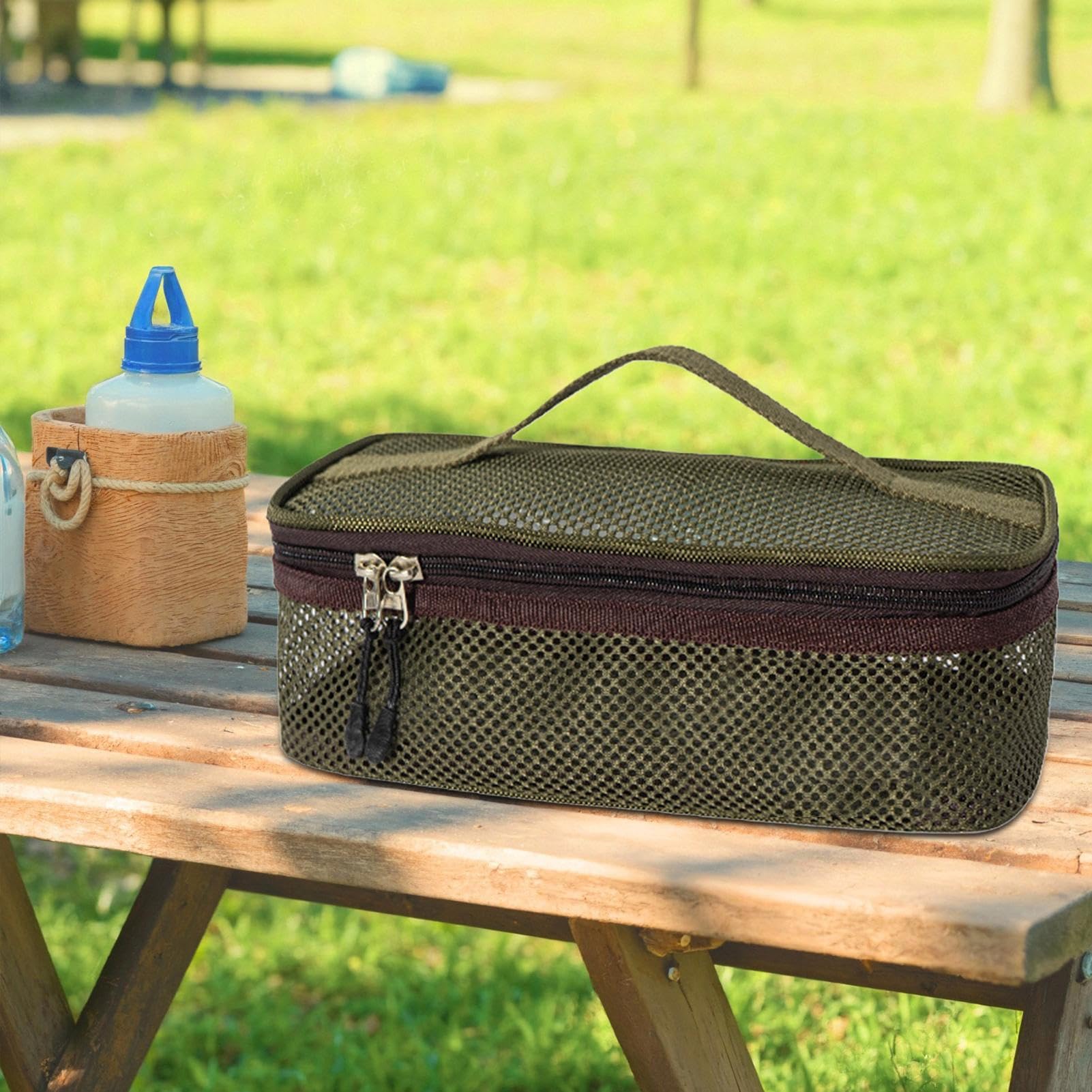 Bolsa De Camping En – Bolsa De Almacenamiento Portátil Para Utensilios De Cocina, Soporte Para Organizador De Utensilios De Cocina | Herramienta De Accesorio De Barbacoa De Picnic De Viaje Para L