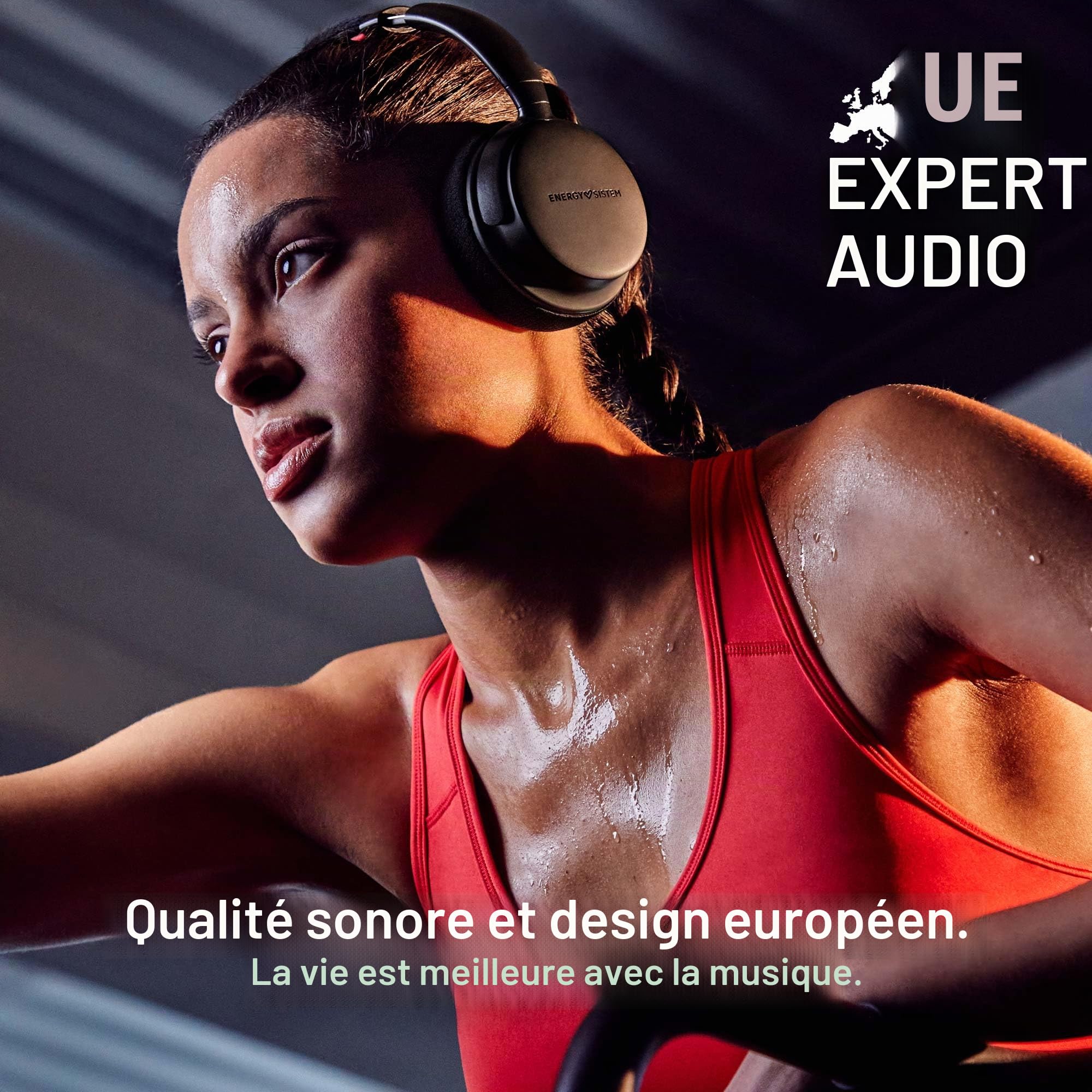 Energy Sistem Power Sport Écouteurs Bluetooth (Bluetooth 5.3, Batterie de 50 Heures, Radio FM, IPX5, Deep Bass)