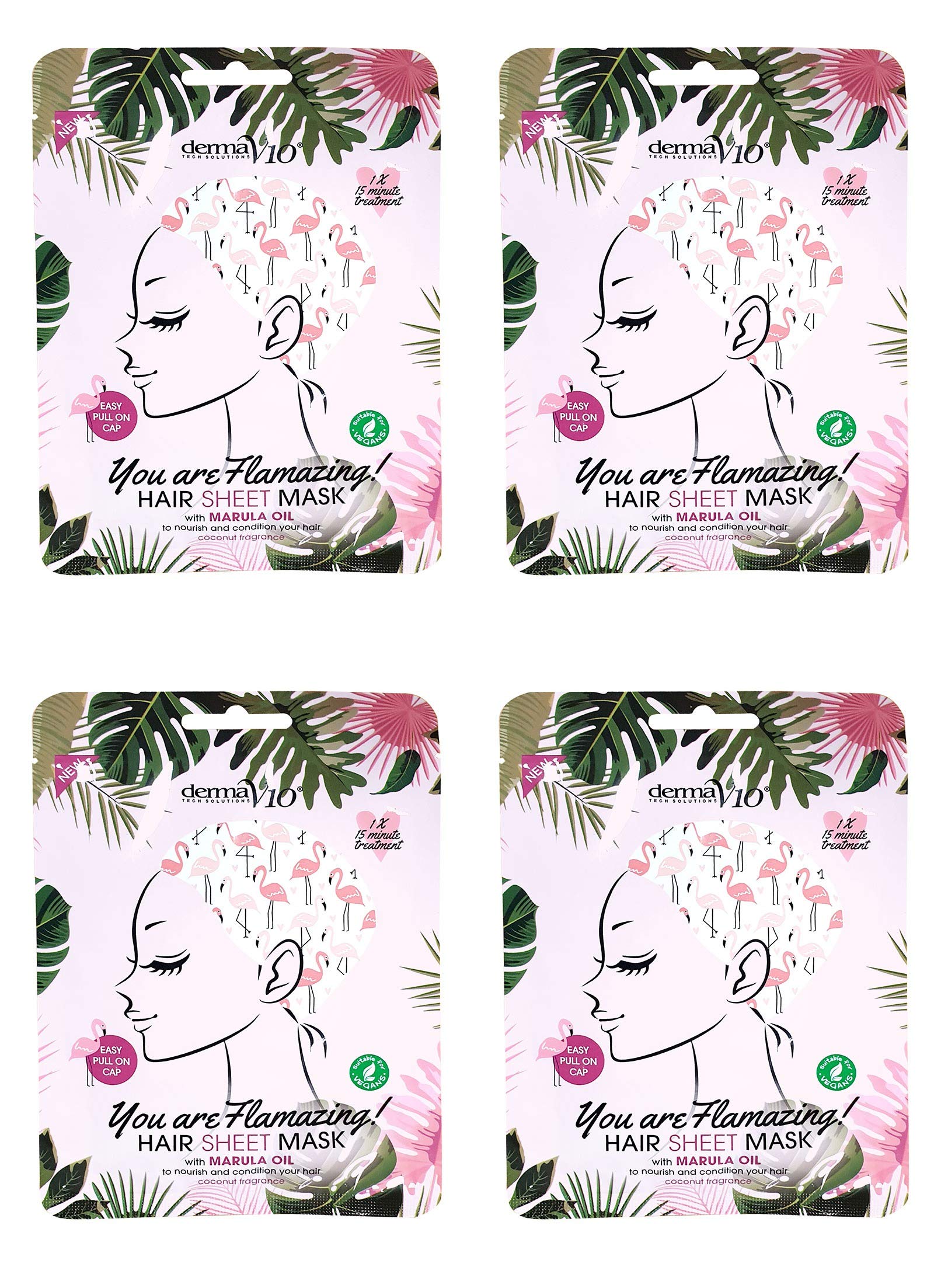 Derma V10 Hair Sheet Mask Nourishing and Conditioning X 4 Pack