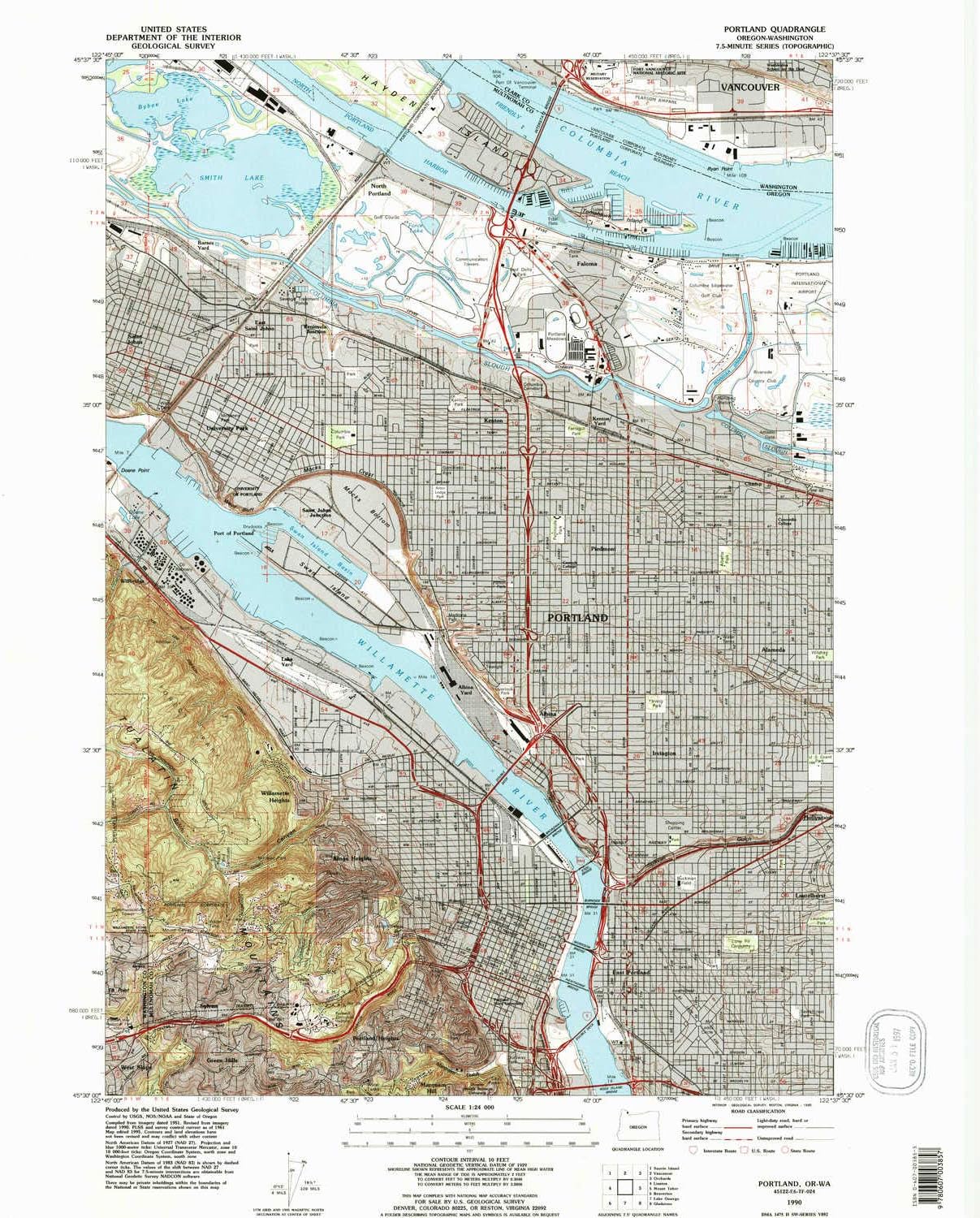 Portland Oregon Elevation Map Amazon.com : Yellowmaps Portland Or Topo Map, 1:24000 Scale, 7.5 X 7.5  Minute, Historical, 1990, Updated 1995, 26.8 X 22 In - Polypropylene :  Sports & Outdoors