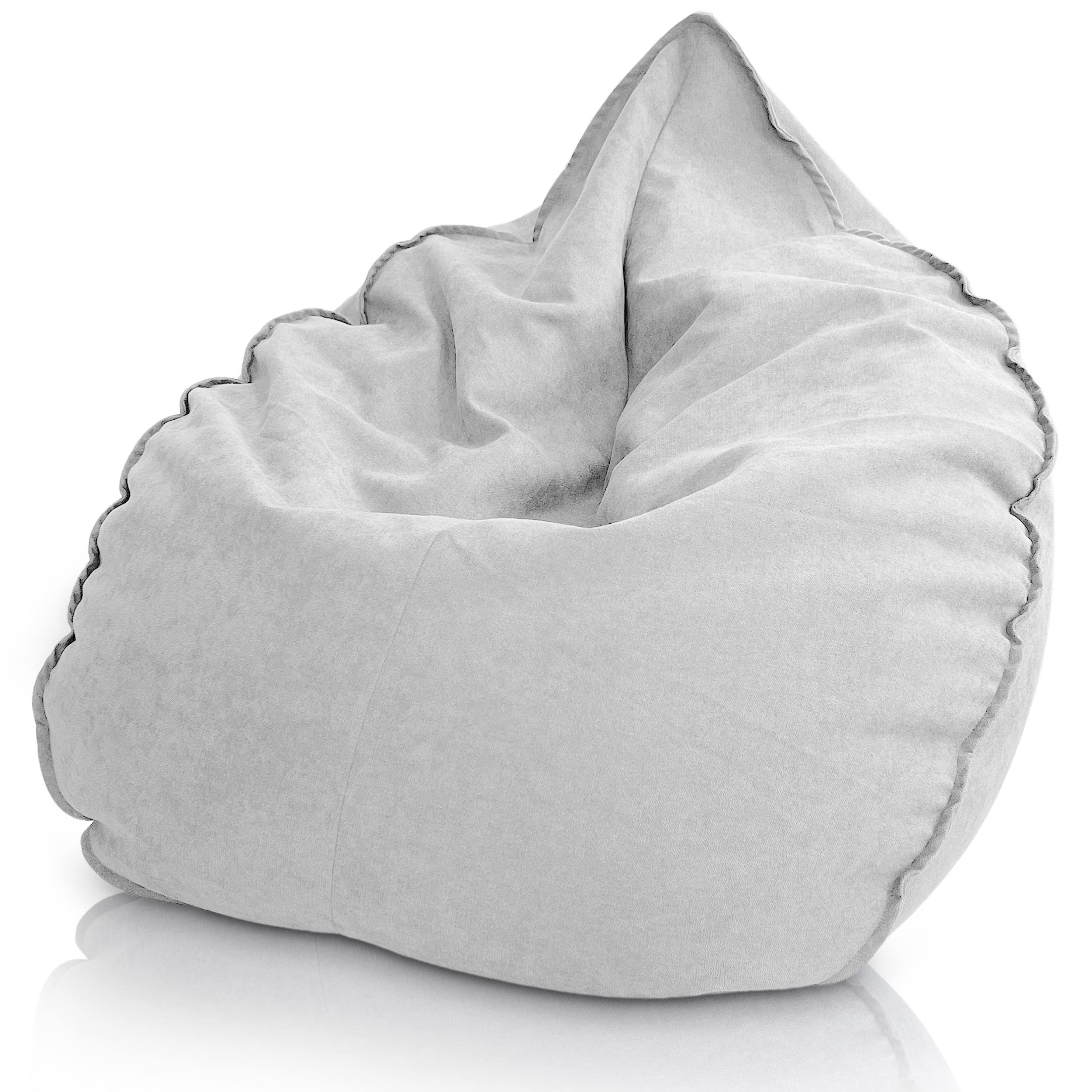 Aiire Puff Salón XXL de Diseño - Sillón Puff con Relleno Incluido - Sofá Puf Gigante de Interior en Algodón Premium - Bean Bag Chair Moderno para Adultos y Habitación Juvenil Gris [100x100x90]