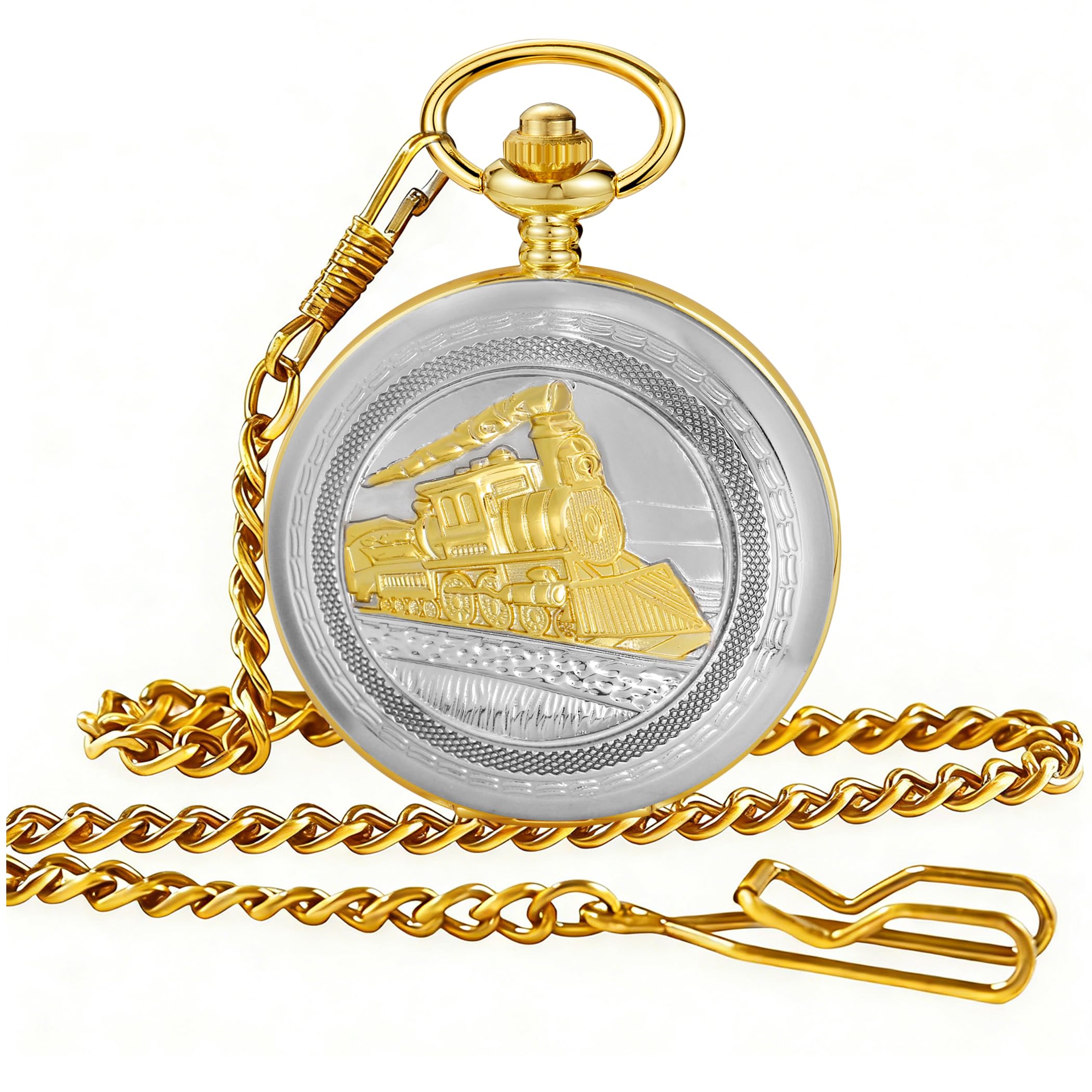 Vintage Punk Motorcycle Pocket Watch Quartz Bronze Steam Train Pocket Watch Men Women Gift for Christmas Birthday