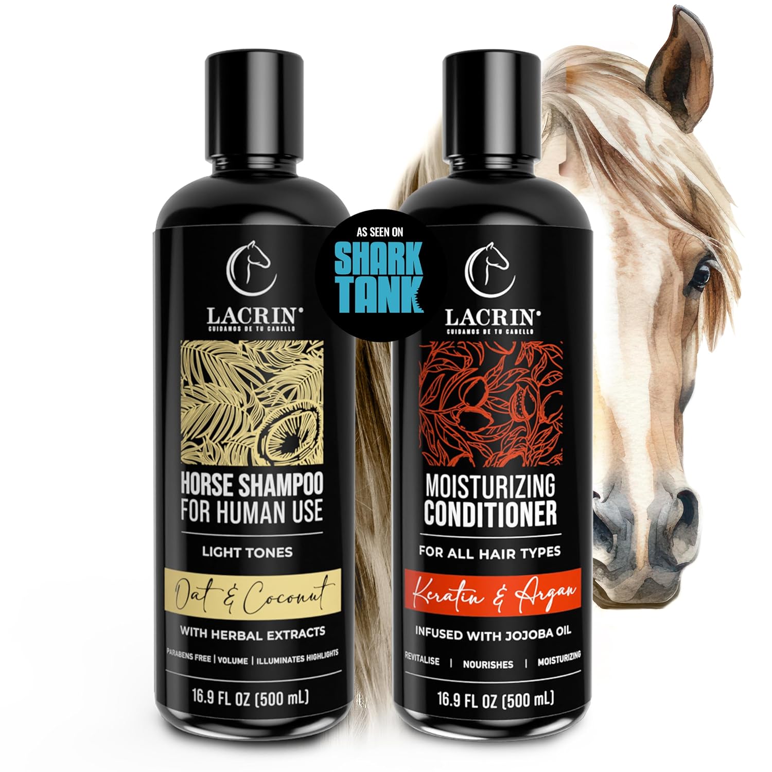 Oat & Coconut Shampoo + Keratin & Argan Conditioner Bundle – As Seen on Shark Tank – Strengthens, Brightens, Moisturizes - Perfect Bundle For Light Tones, 33.8 Fl Oz, Duo Pack