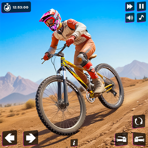 Carrera de acrobacias en BMX, desafío de acrobacias en bicicleta estilo libre, aventura todoterreno de carreras alocada.