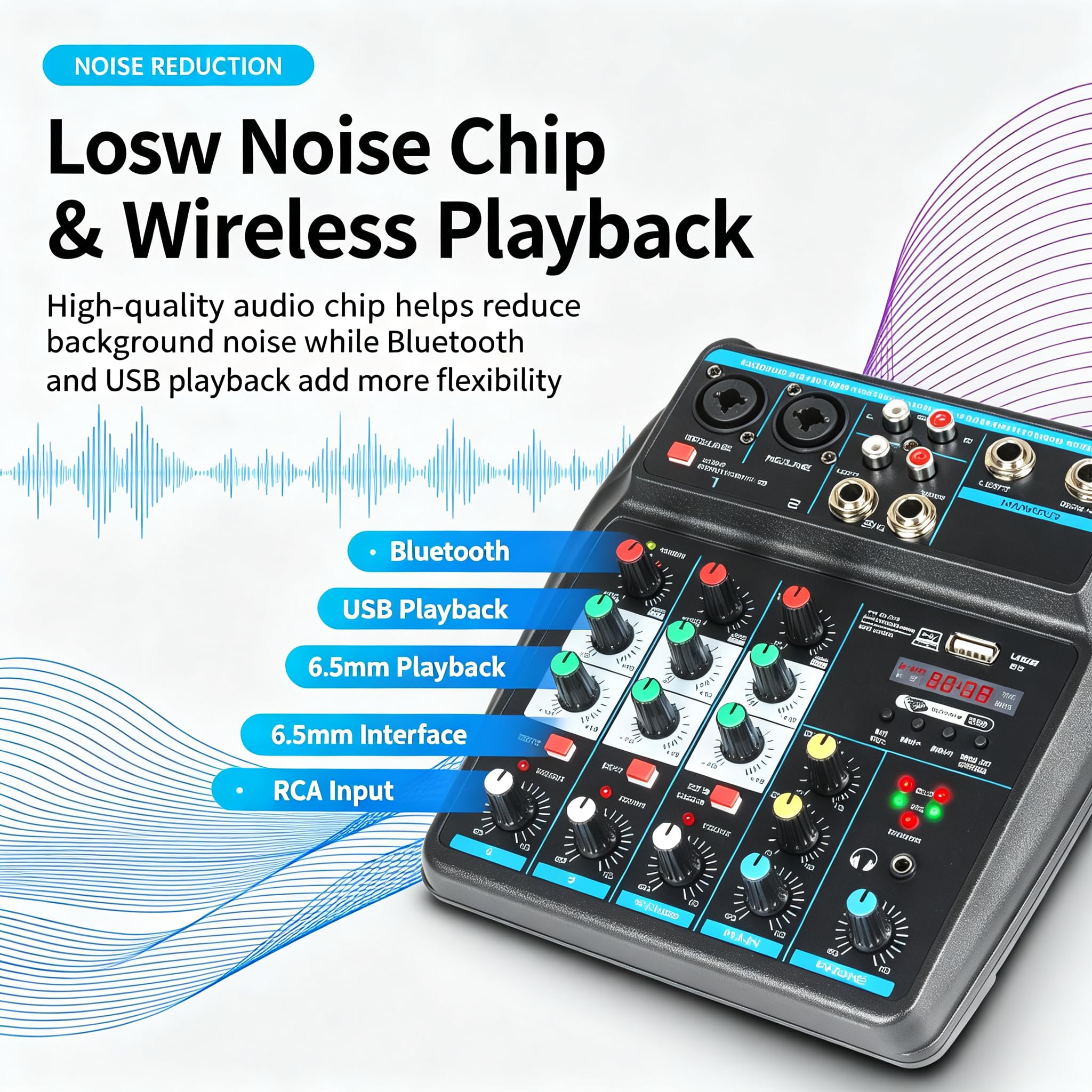 Audiomischer M4 Kanäle 48V Studio Karaoke Tragbar Bluetooth
