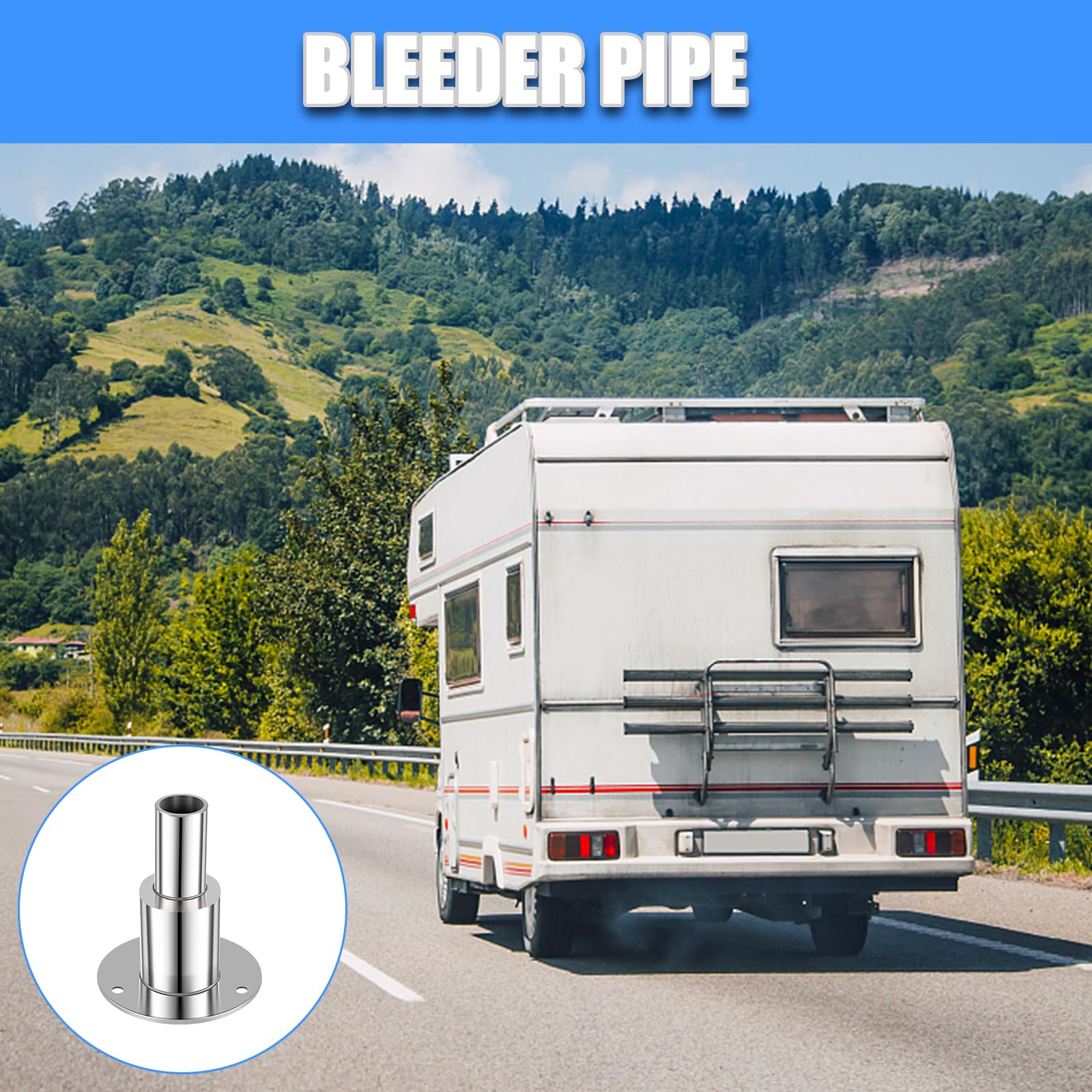 Nizirioo Regolazione della pelle tramite scafo: 24 mm dritta in acciaio inox Through Hull, raccordi di scarico con viti e dadi, con scafo, regolazione della pelle per riscaldamento diesel, camion,