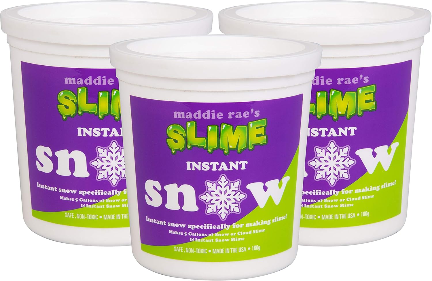 Maddie Rae's Instant Snow 3 Pack, Makes 15 Gallons of Fake Artificial