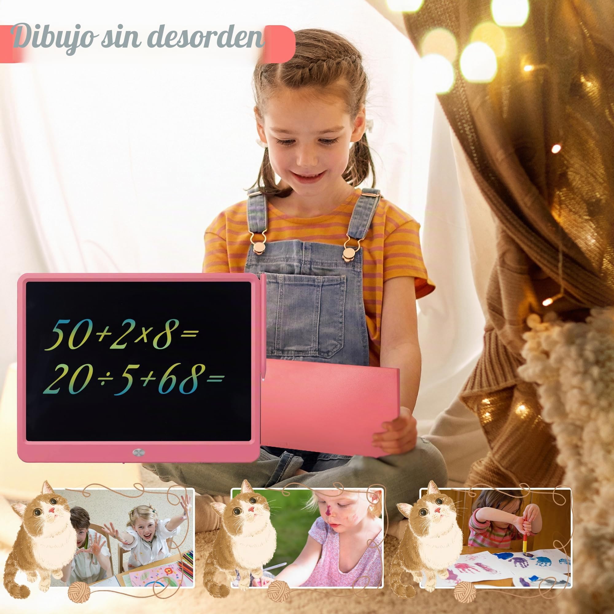 Tableta De Escritura LCD Tableta De Dibujo Colorido De 15 Pulgadas para Niños, 3~12 Juguetes para Niñas, Regalos Borrables Y Reutilizables, Juguete De Cumpleaños De Navidad para Niños