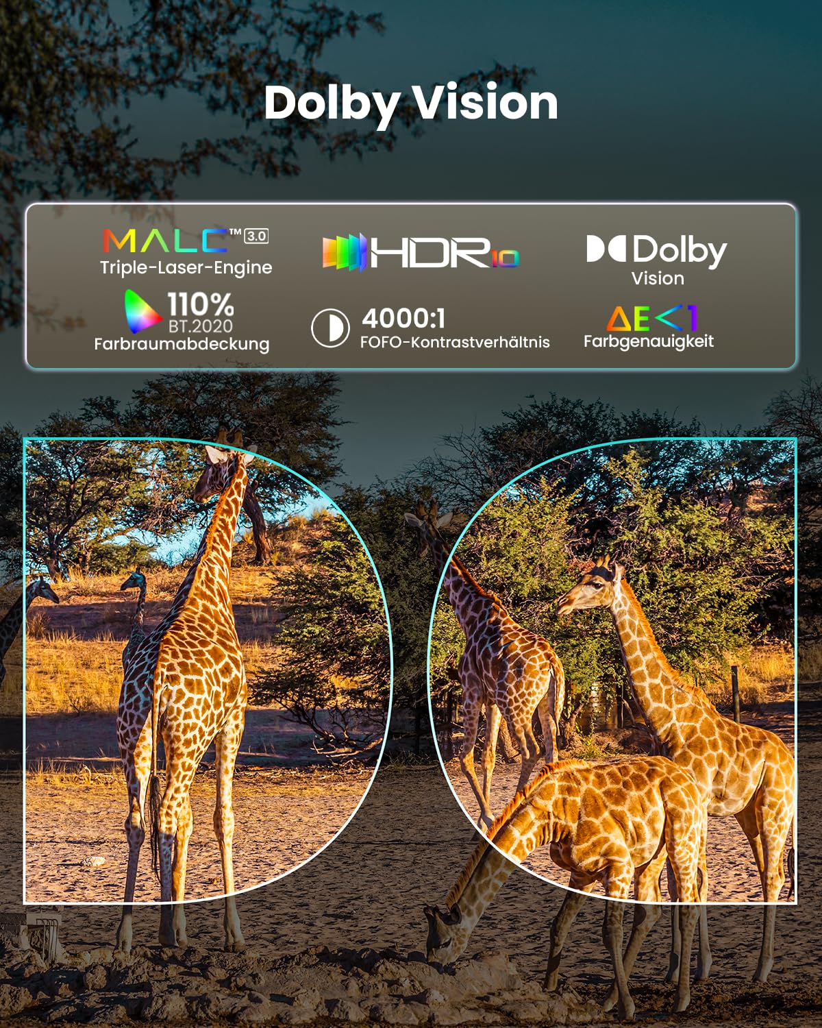 JMGO O2S Ultra UHD 4K Ultrakurzdistanz Beamer, 3600 ISO Lumen Triple Laser Projektor, 0,16:1 Kurzdistanz, Dolby Vision, Google TV, 4000:1 Kontrast, 20W Dynaudio, Dolby Atoms, DTS-X, 150" Laser TV