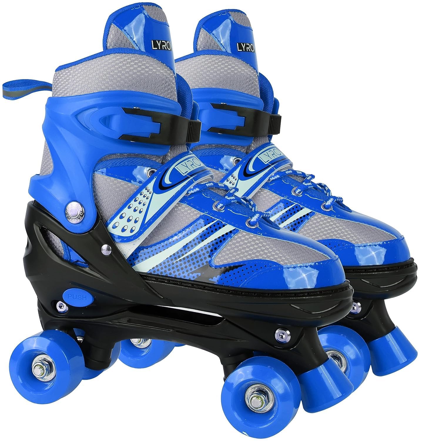 Funtool toys Derby Unisex Child Roller Skates Shoes with Brake – Adjustable Kids Skating Shoes for Boys & Girls – Comfortable Fit with PU Wheels & Safety Straps (Blue, M)-image-13
