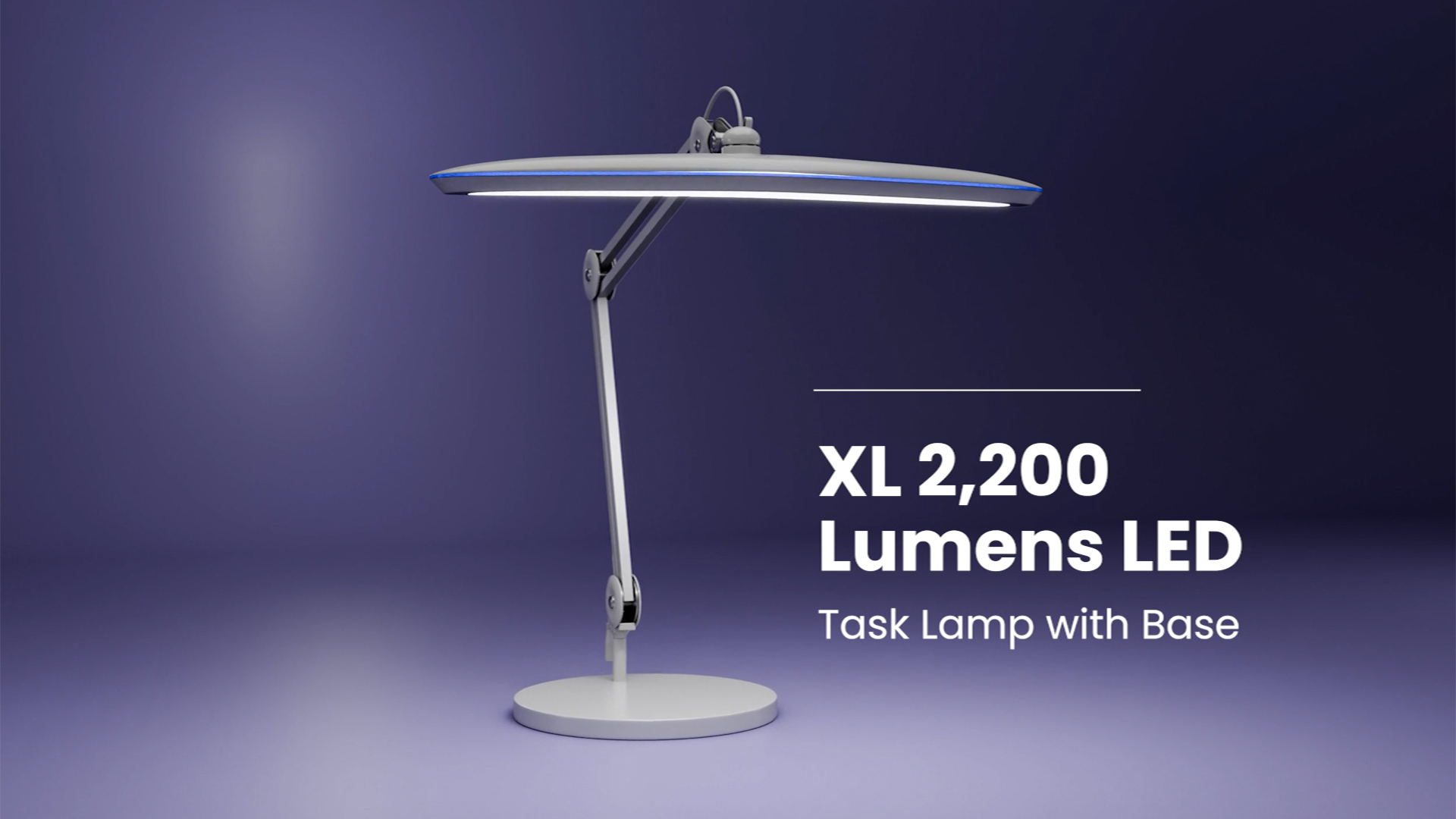 Image of Neatfi XL 24W LED Desk Lamp - 2,200 Lumens | 23 inch Wide Shade | Dimmable Eye-Caring Task Light | Adjustable Arm | Office, Study, Crafting & Nail Techs (Silver, Non-CCT with Base)