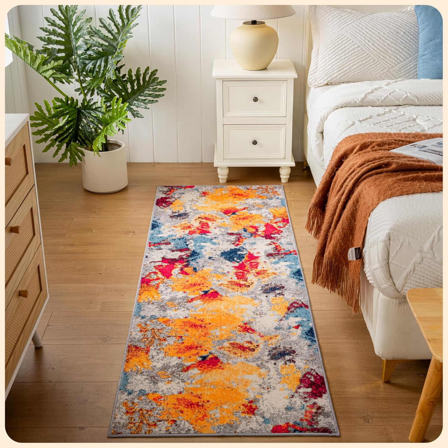 Istana Hallway Runner Rug 2x6 - Multi Colors Kitchen Rugs Non Slip Washable -Silk's Soft Touch Carpet Runner - Stylish Rug for Home 2' x 6' (Rectangular) Mixed Colors