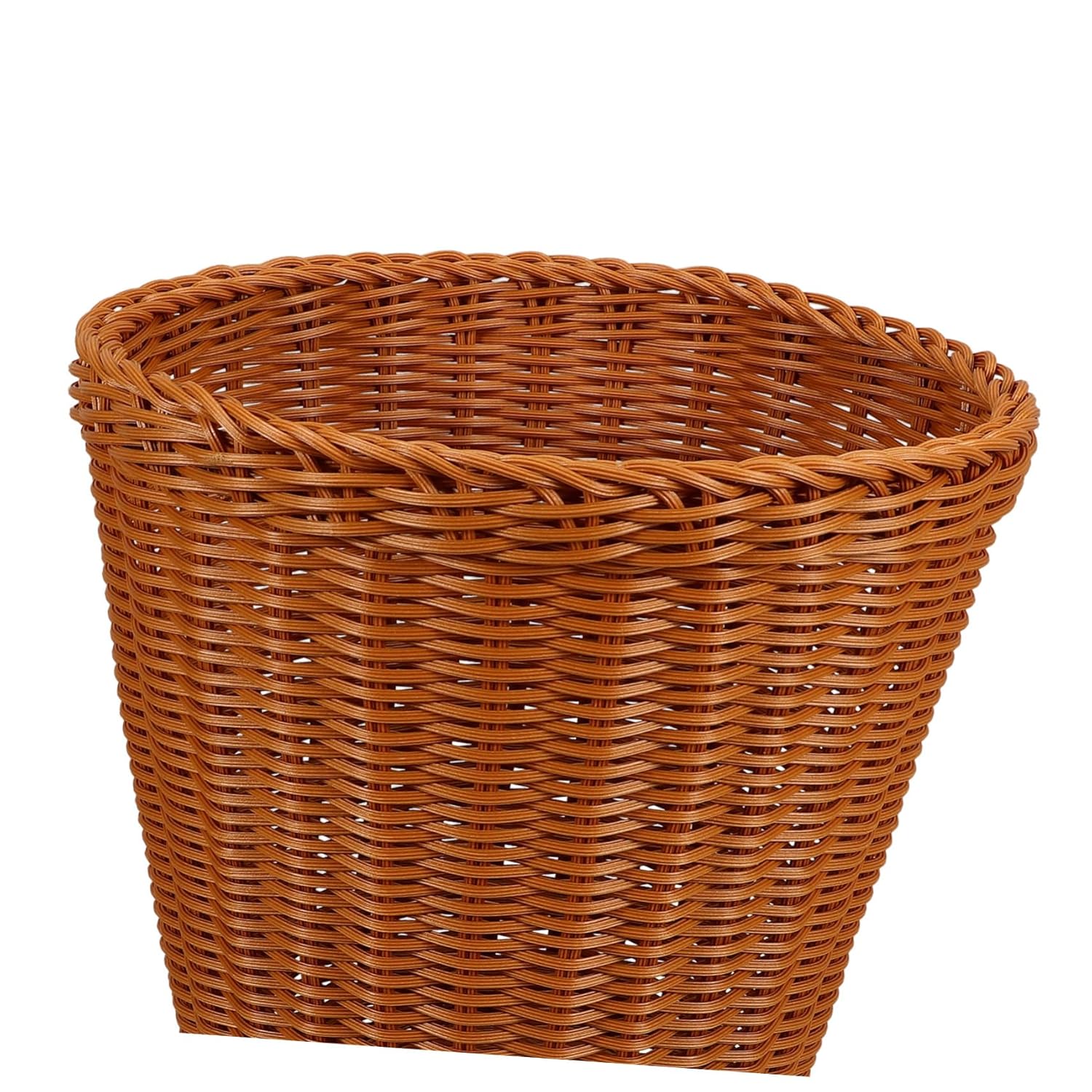 Woven Trash Can Lid Rustic Storage Basket for Home Organization Multi-Purpose Waste Bin for Bathroom Kitchen Office Decor Natural Brown for Recycling and Trash Disposal