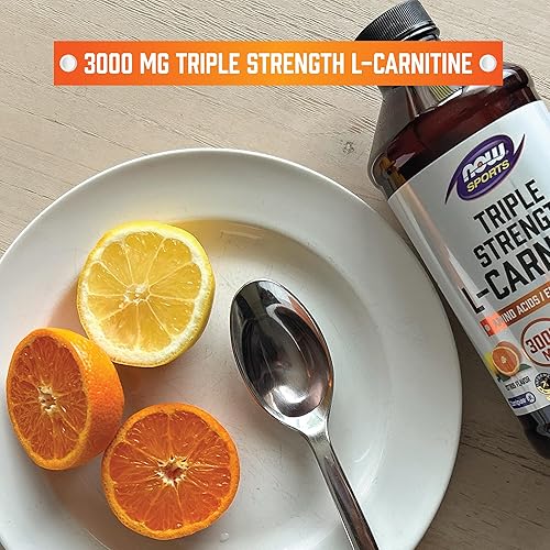 Miniatura 3 de NOW Sports Nutrition - Líquido de L-carnitina, triple fuerza de 3000 mg, sabores cítricos, 16 onzas
