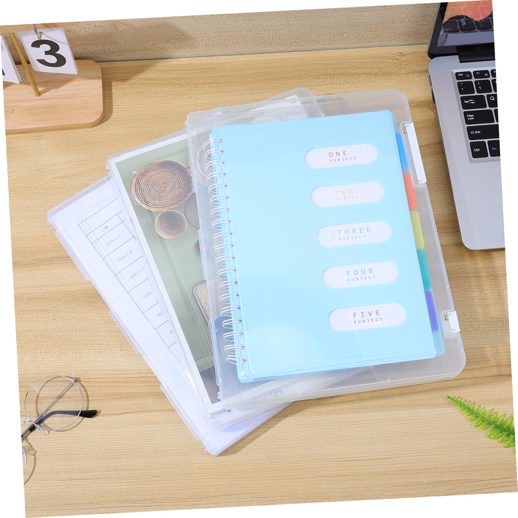 6 Pezzi File Organizer Documenti A4 in Plastica Bianco, , Scatola Porta Documenti con Coperchio, per Ufficio e Casa