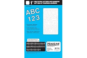 Headline Sign - Vinyl Stick-On Letters and Numbers, 1-Inch, White