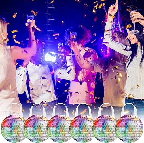 Miniatura 4 de Shihanee 24 bolsas de regalo de discoteca con asas para regalos de cumpleaños de los años 70, 80, 90, suministros de fiesta de baile