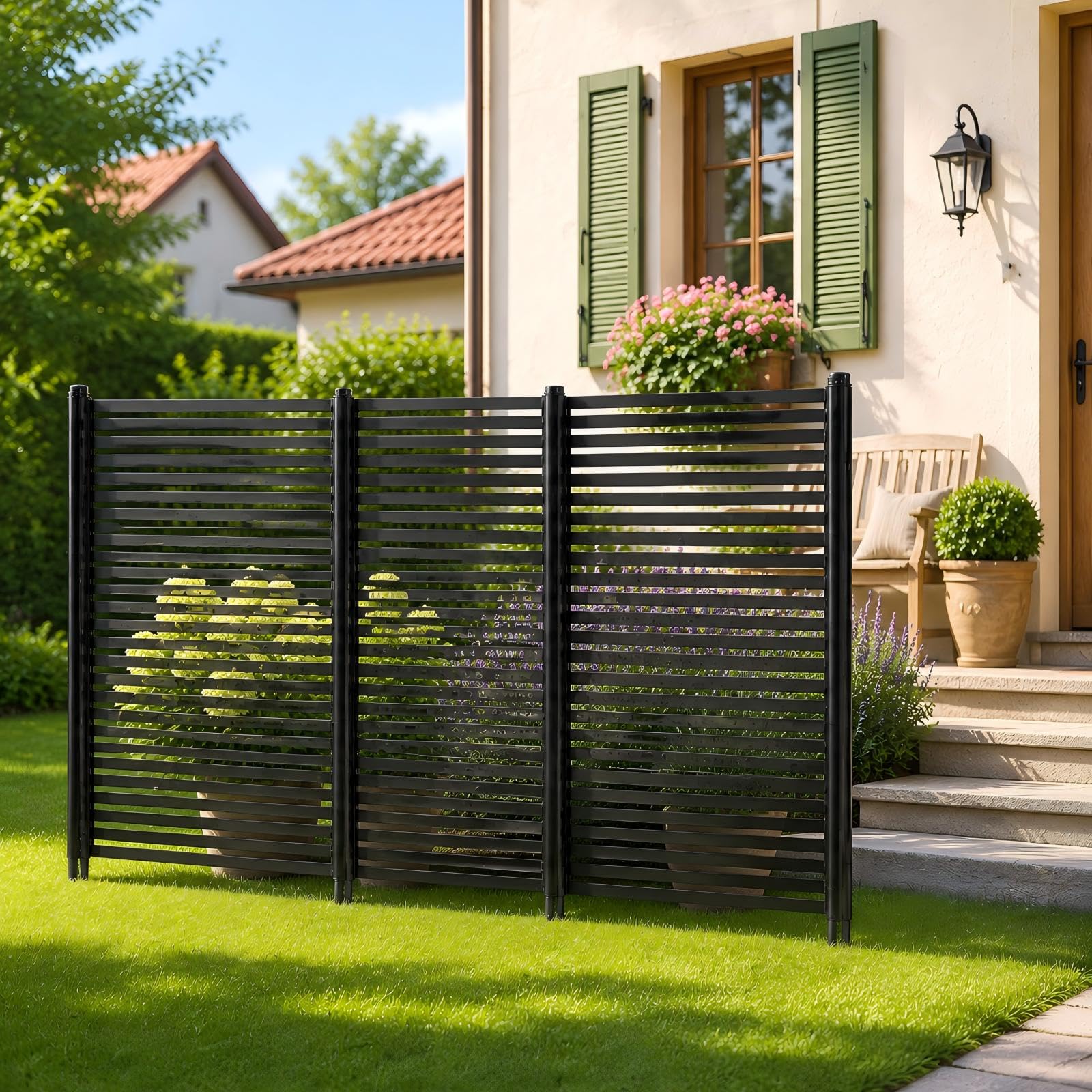 Zstar Metall Gartenzaun Set 3-teilig Rostfrei Dekorativ