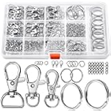 LEOBRO Keychain Making Kit, 265PCS Keychains Clips and Key Rings, Well Crafted Sturdy Key Chain Making Kit, Key Chain Rings, Keychains Hooks, for Key Chains, Lanyard, Jewelry Making, Crafts, Silver