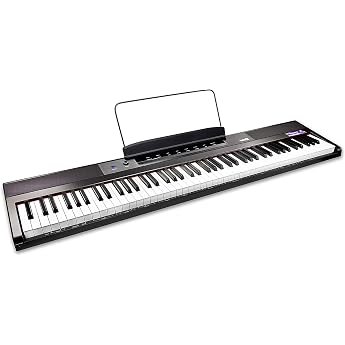 RockJam 88-Key Digital Piano Keyboard Piano with Full Size Semi-Weighted Keys Power Supply Sheet Music Stand Piano Note Stickers and Simply Piano Lessons