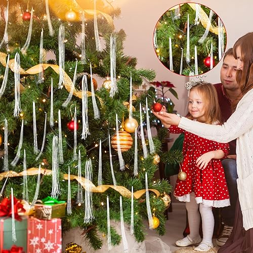 Miniatura 3 de Timgle 20000 hebras de oropel de carámbano para árbol de Navidad, flecos de papel de aluminio, guirnalda de carámbanos brillantes para decoración de
