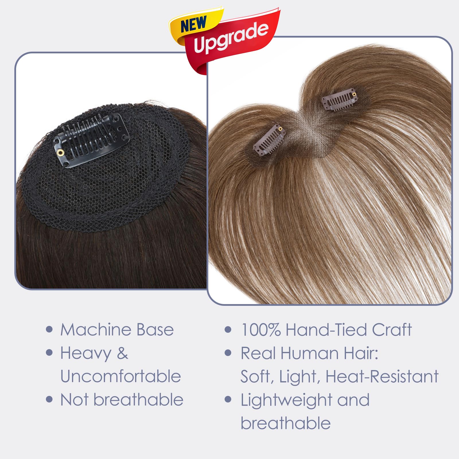 S-noilite Clip in Bangs for Women - Real Human Hair - Side Bangs Hair Clip in Fringe with Temples #4 Medium Brown - Image 2
