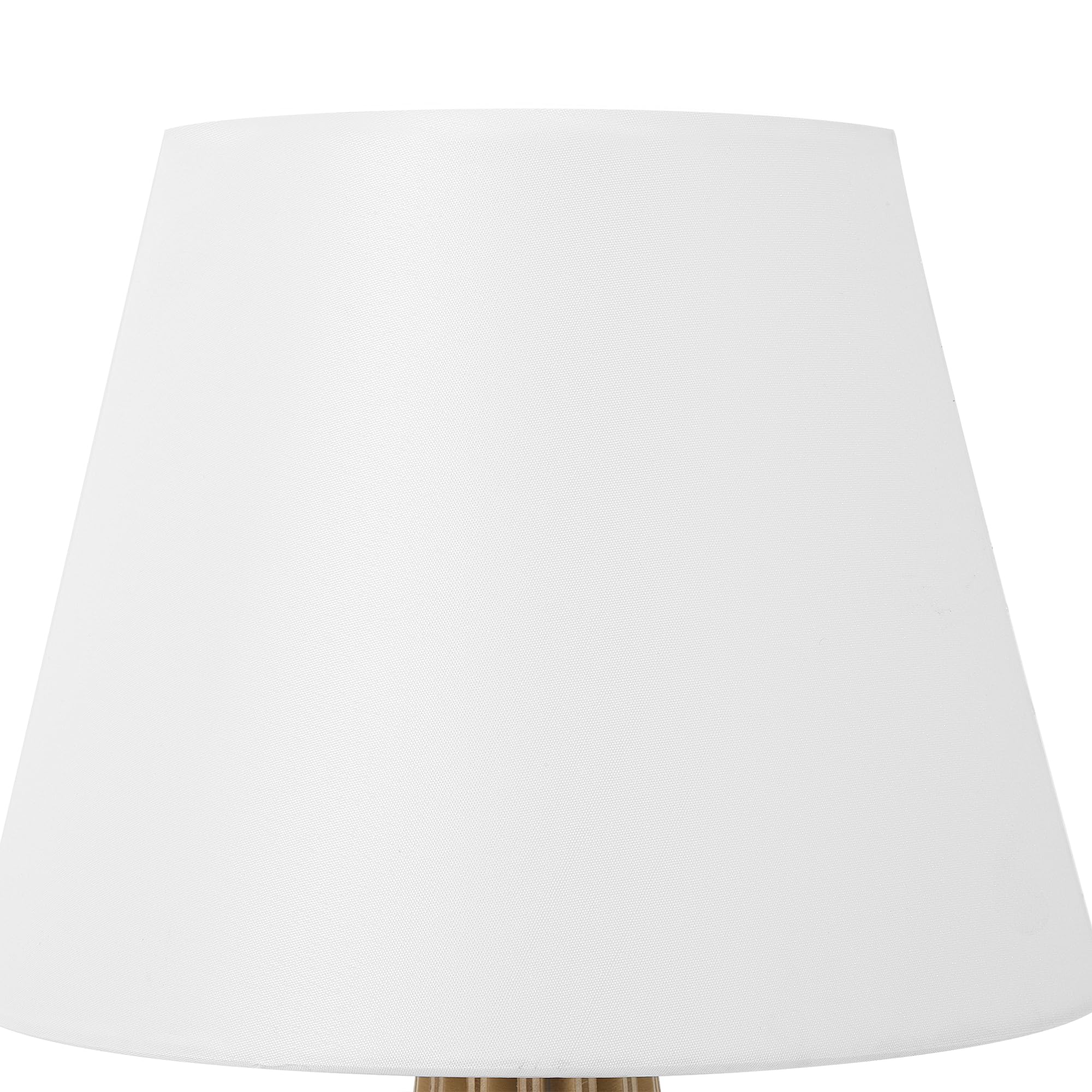 Lámpara de mesa base de madera pantalla de tela blanca moderna Agueda