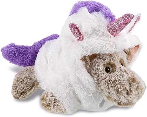 DolliBu Juguete de peluche de unicornio de alce acostado, disfraz de alce súper suave con traje de unicornio de felpa extraíble, bonito regalo de