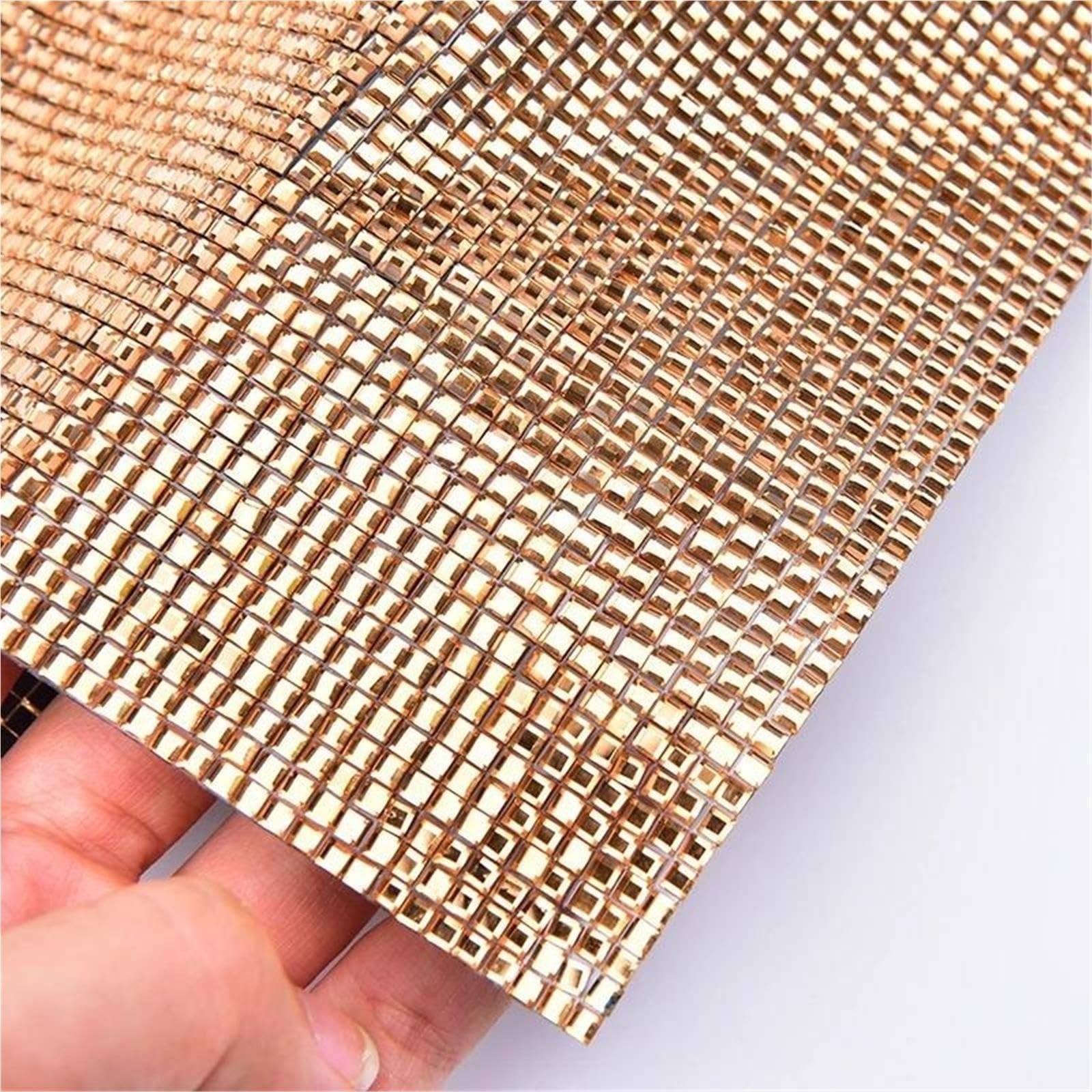 Strass Applique tyran or verre pierres carrées maille 24 * 40 cm feuille autocollant de voiture(3.0mm,24 X 40CM_SELF ADHESIVE)