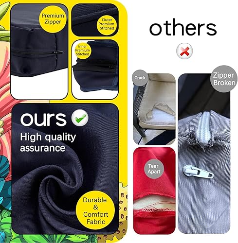 Miniatura 5 de Juego de 2 fundas de repuesto para cojines de asiento de patio al aire libre para sofá seccional, silla, muebles, asientos, a prueba de