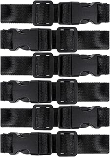 6 PCS Utility Straps with Quick Release Buckle Adjustable Black Nylon Straps 42-Inch Nylon Backpack Accessory Sleeping Bag StrapTie Down Strap for Backpacking Outdoor Activities Hiking Travel