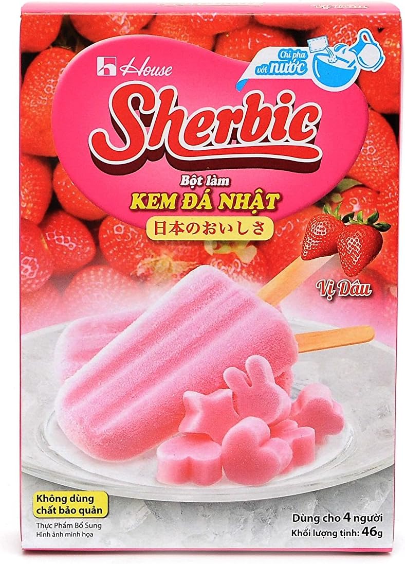 House Sherbic Strawberry Flavored Japanese Instant Ice Cream Powder Dessert