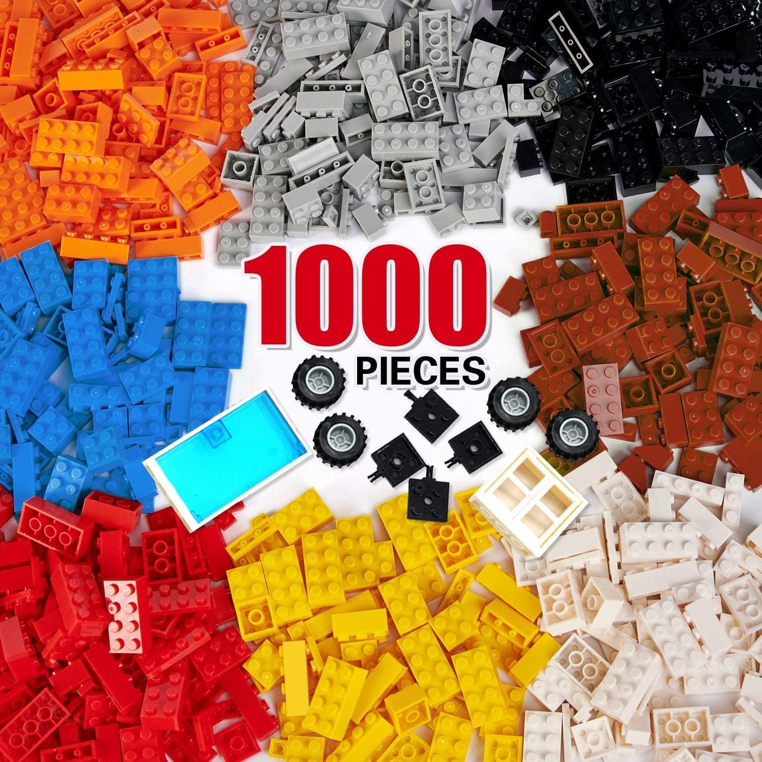 HIUME 1200 Classic Bausteine, Steine Kompatibel mit Lego Steine, Bausteine Box ab 4 5 6 Jahre Mädchen Junge