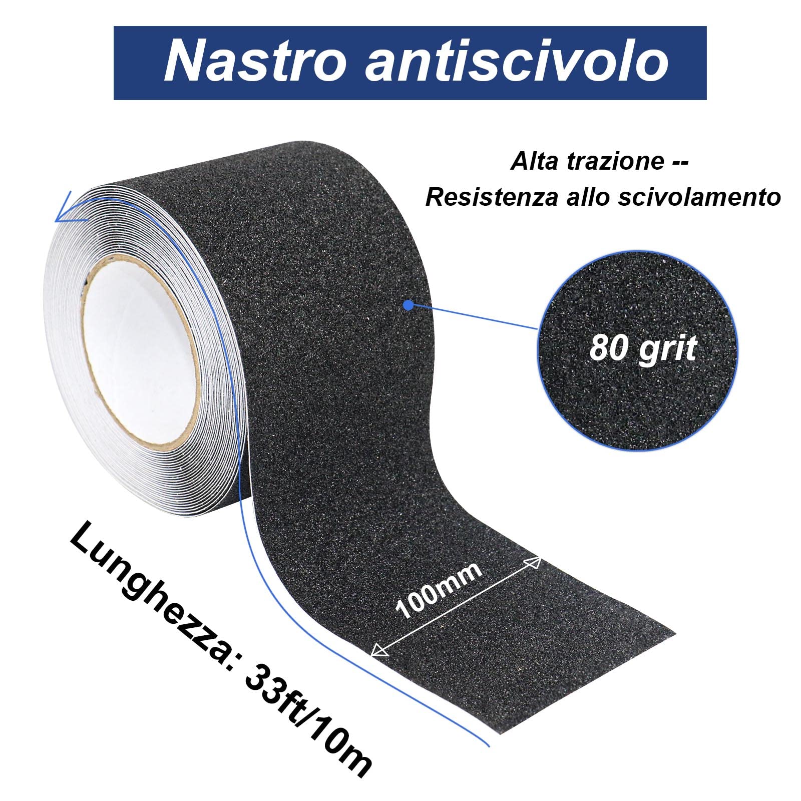 Nastro Antiscivolo Trasparente 10cm X 10m - Per Scale, Bagno, Esterno, Impermeabile - Foto 4
