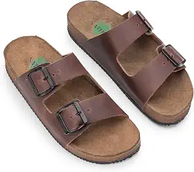 Sandália Papete Masculina NATHOS em COURO.